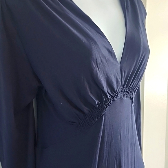 NWT Boden Empire Waist V Neck Jersey Maxi Dress In Navy Size 14 Regular - Picture 2 of 8